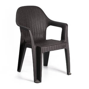 Стілець ротанговий пластиковий садовий Міла коричневий
