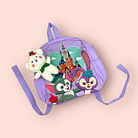 Детский рюкзак, портфель, стильный, белый, розовый, фиолетовый, № 570