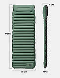 Надувний туристичний килимок, матрац 40DNylon/TPU з подушкою Зелений, фото 6