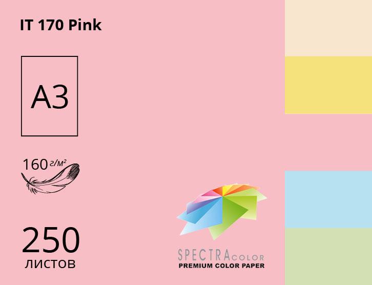 Папір А3 SINAR SPECTRA 160 г/м пастель Pink 170 рожевий (250 аркушів) 16.4455