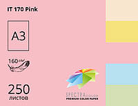 Бумага А3 SINAR SPECTRA 160г/м пастель Pink 170 розовый (250 листов) 16.4455