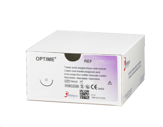 Хирургическая нить Optime R 1 (Улич), колюче-режущая игла 40мм, 1/2 круга, длина 90 см 12S40B