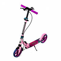Самокат детский городской Explore SUCCESS NEW Розовый с аммортизацией, ручным тормозом и светящимися колесами