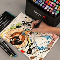 Скетч маркери двостронні набір 168шт професійні фломастери для малювання художників SmartWorld, фото 2