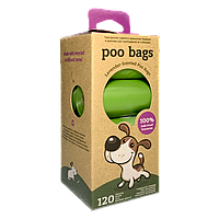 Poo Bags Биоразлагаемые гигиенические пакеты для уборки за собакой 120 шт. с ароматом лаванды