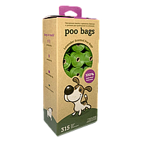 Poo Bags Биоразлагаемые гигиенические пакеты для уборки за собакой 315 шт. с ароматом лаванды