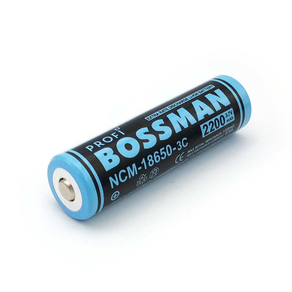 Акумулятор Li-Ion NCM18650-3C Bossman 2200mAh (3.7 v) (1шт.)