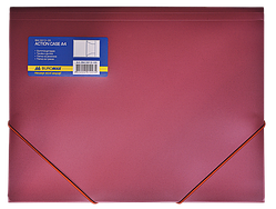 Папка на гумках А4 BUROMAX пластикова червона ВМ.3913-05