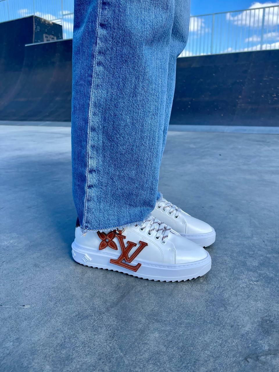 Жіночі Кросівки Louis Vuitton Sneakers Pendant White Brown / Луї Віттон Снікерс Педант Білі з Коричневим