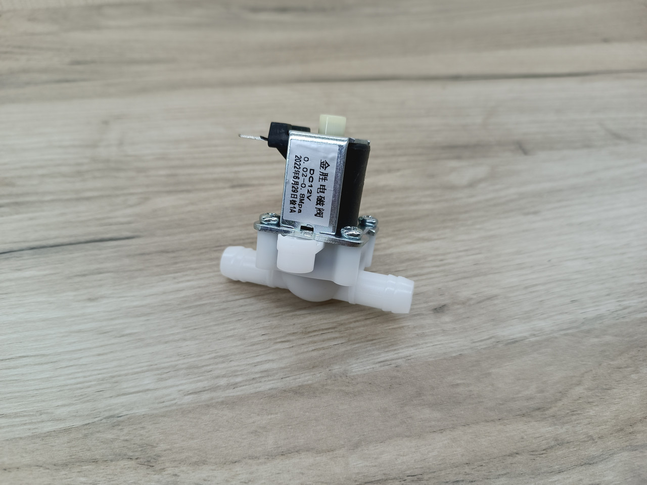 Клапан електромагнітний нормально відкритий штуцер 10 мм 12 вольтів, фото 1