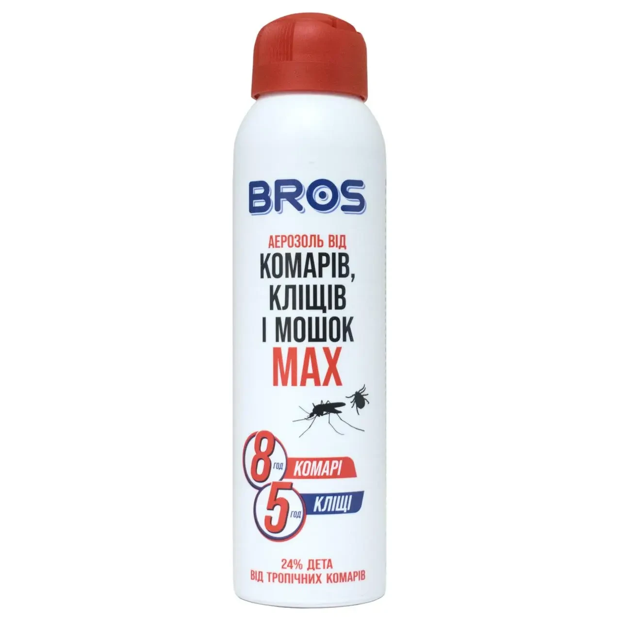 Аерозоль від комарів, кліщів і мошок Bros MAX 90 мл (до 8 годин захисту)