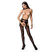 Еротичні колготки імітація панчіх з підв'язками S022 black чорні Passion пристрасть Talla, фото 3