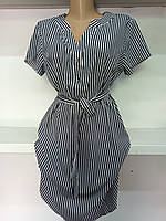 Жіноче літнє плаття в смужку з ґудзиками на грудях у 54/56 розмірі