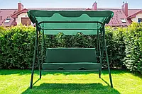 Садовая качель GARDEN RELAX трехместная зеленая Польша для дачи, сада, дома качественная