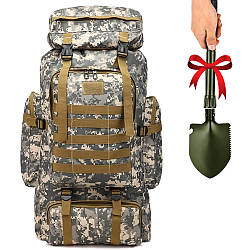 Тактичний рюкзак 80л, 72х34х17 см, М13 + Подарунок Саперна лопата 5в1 з чохлом / Чоловічий рюкзак