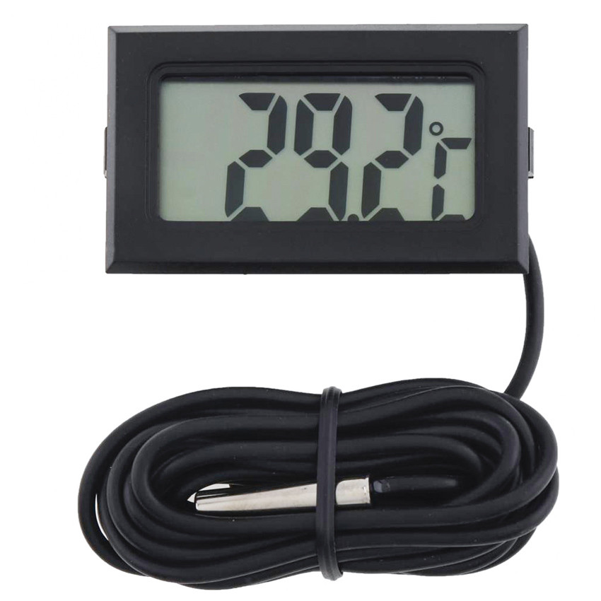 Цифровий LCD термометр -50°C-+110°C з виносним водостійким датчиком, фото 1