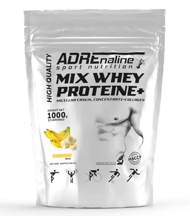 Протеїн ADRENALINE MIX WHEY PROTEIN + 1000 грам Смак : Банан, фото 1
