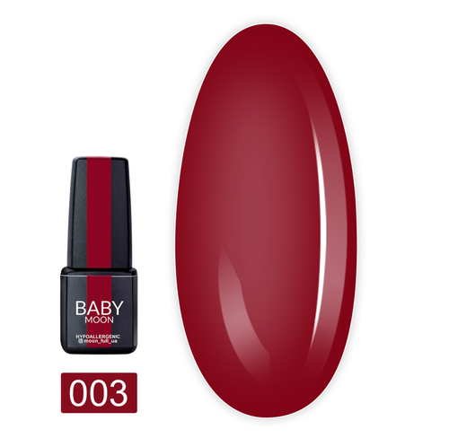 Гель-лак Baby Moon Red Chic No003 глибокий червоно-пурпурний, 6мл.