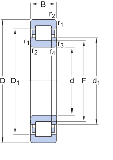 Підшипник NUP 313 ECP, SKF (Швеція), 65х140х33 мм, роликовий циліндричний