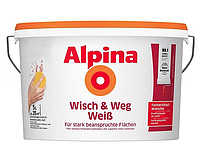 Краска интерьерная для стен и потолка Alpina "Wisch & Weg Weiß" (Белая В1) 5 л.
