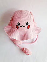 Детская летняя шляпа Пикачу с поднимающимися ушами, размер 52-54 розовая