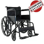 Інвалідний візок G100Y Karadeniz Medical рама із металу, проста у використанні, чорна