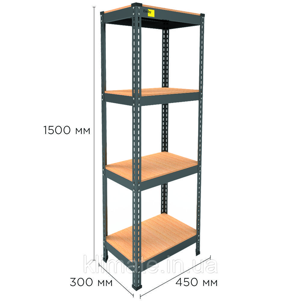 Металевий стелаж MRL-1500 ( 450x300) чорний