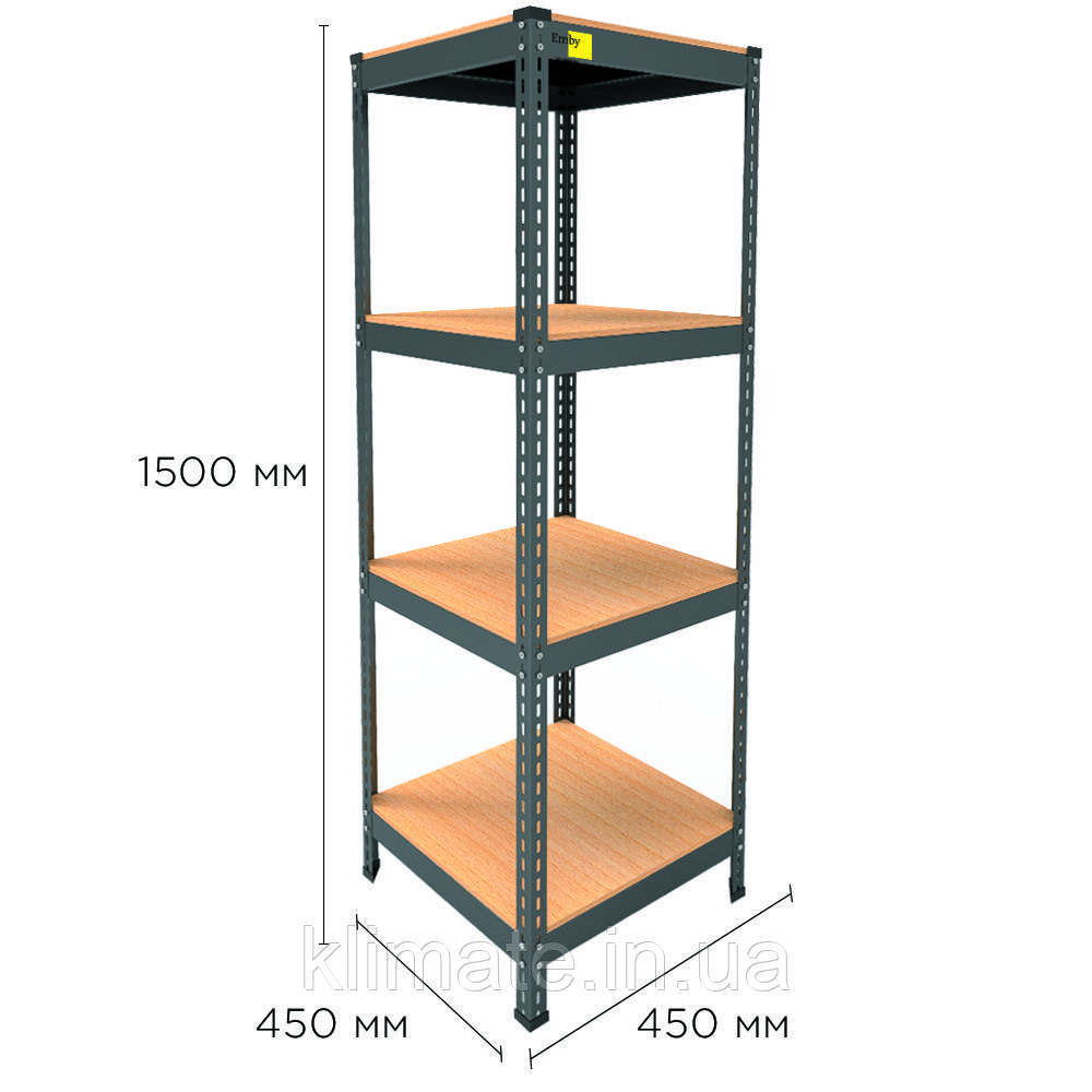 Металевий стелаж MRL-1500 ( 450x450) чорний