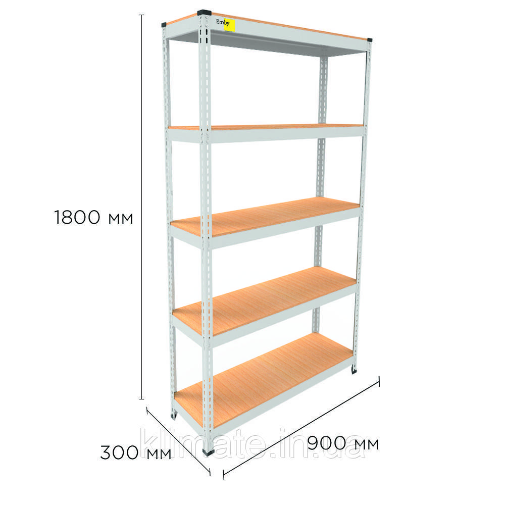 Металевий стелаж MRL-1800 ( 900x300) білий