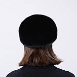 Жіноча зимова тепла шапка-жокейка з натурального хутра норки, фото 4