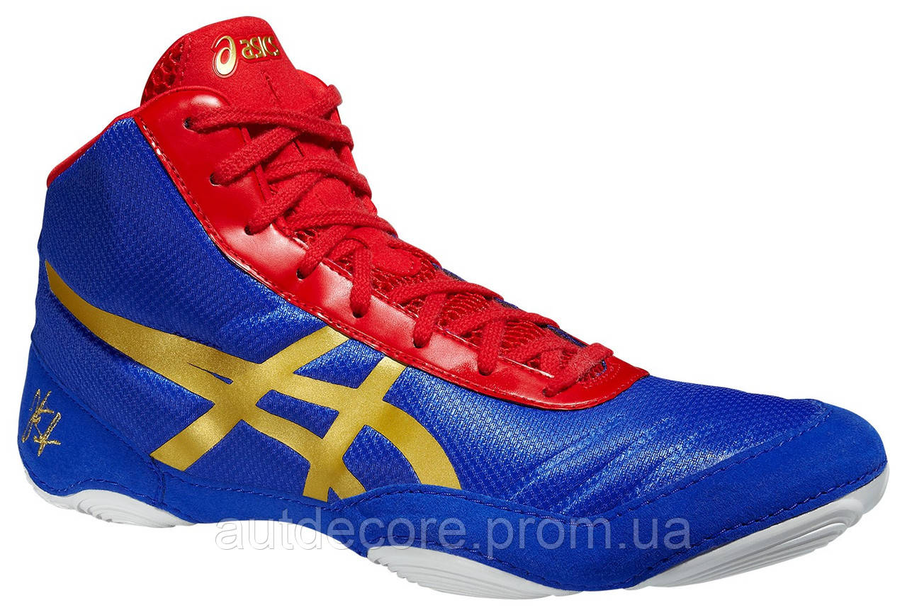 БОРЦОВКИ ASICS JB ELITE V2.0 GS JET BLUE/OLY GOLD/RED - фото 1 - id-p1861461804