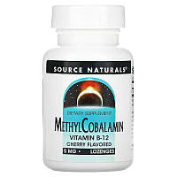 Витамины и минералы Source Naturals Methylcobalamin 5 mg, 30 леденцов Вишня