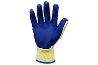 Перчатка Mastertool - стекольщика латексная усиленная 105 г 10" желто-синяя TET
