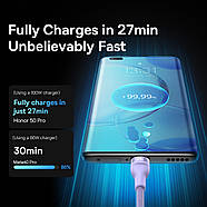 Кабель для швидкої зарядки Type-С+USB на Lightning+MicroUSB+Type-C 100W BASEUS Flash Series Ⅱ (фіолетовий) 1.2м, фото 7