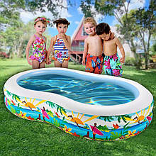 Дитячий надувний басейн Intex 56490 Райська Лагуна, 262 х 160 х 46 см, 640 л