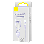 Кабель для швидкої зарядки Type-С+USB на Lightning+MicroUSB+Type-C 100W BASEUS Flash Series Ⅱ (фіолетовий) 1.2м, фото 11