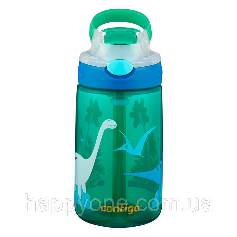 Дитяча пляшка для води Contigo Gizmo Flip Jungle Green Dino (420 мл), фото 1