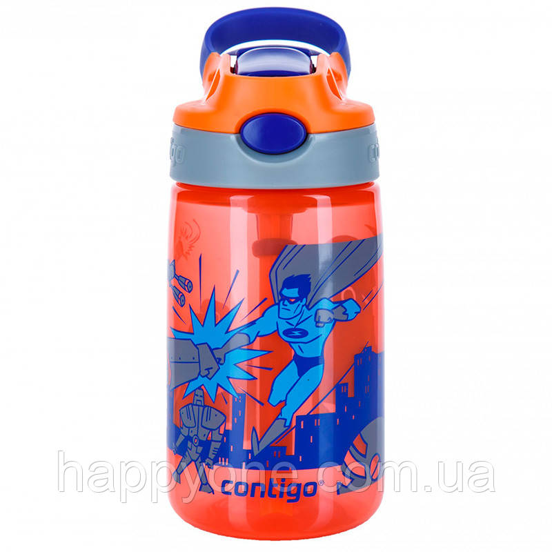 Дитяча пляшка для води Contigo Gizmo Flip Nectarine Superhero (420 мл)