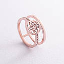 Кільце "Клевер" у червоному золоті (фіаніти) 
к07350 Zipexpert ZIPEXPERT, фото 3