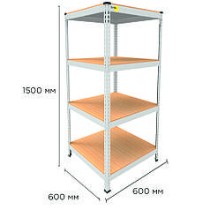 Металевий стелаж MRL-1500 ( 600x600) білий
