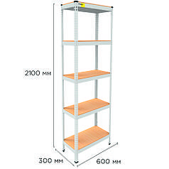 Металевий стелаж MRL-2100 ( 600x300) білий