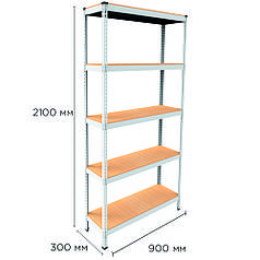 Металевий стелаж MRL-2100 ( 900x300) білий