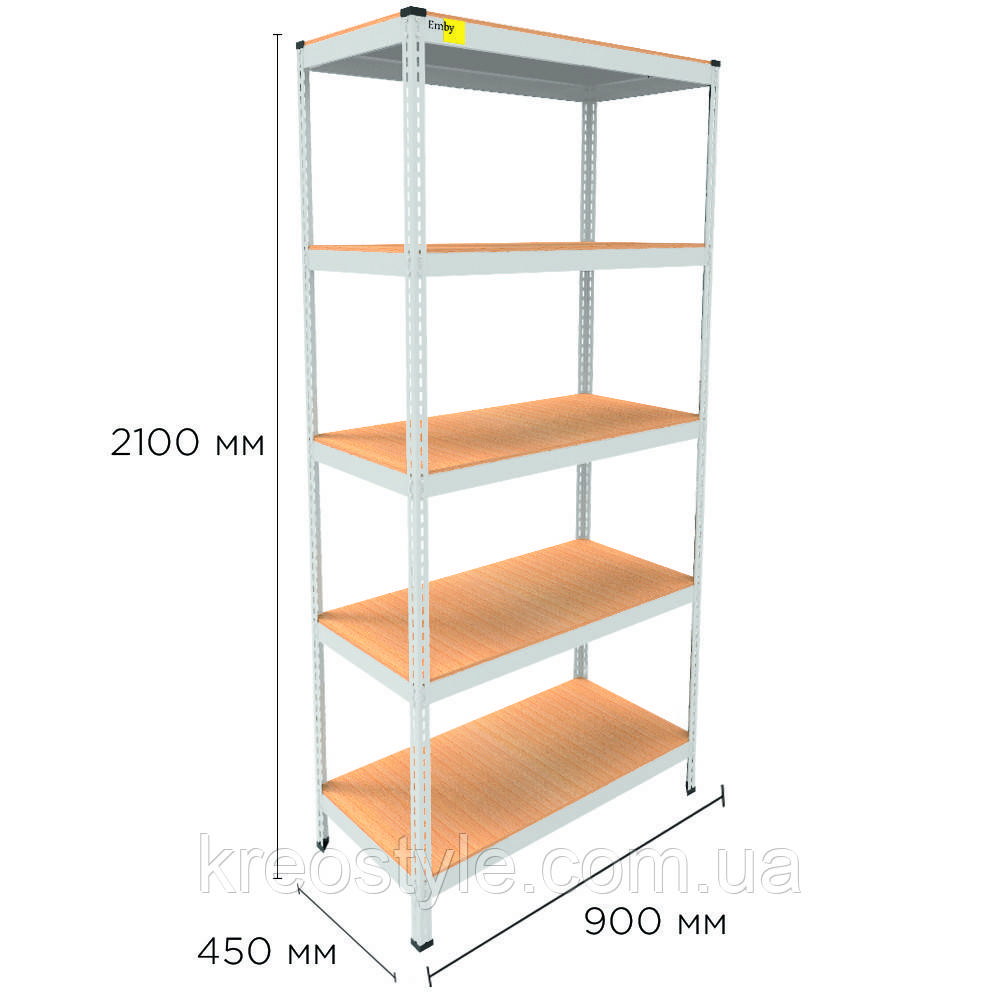 Металевий стелаж MRL-2100 ( 900x450) білий