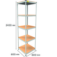 Металевий стелаж MRL-2400 ( 600x600) білий