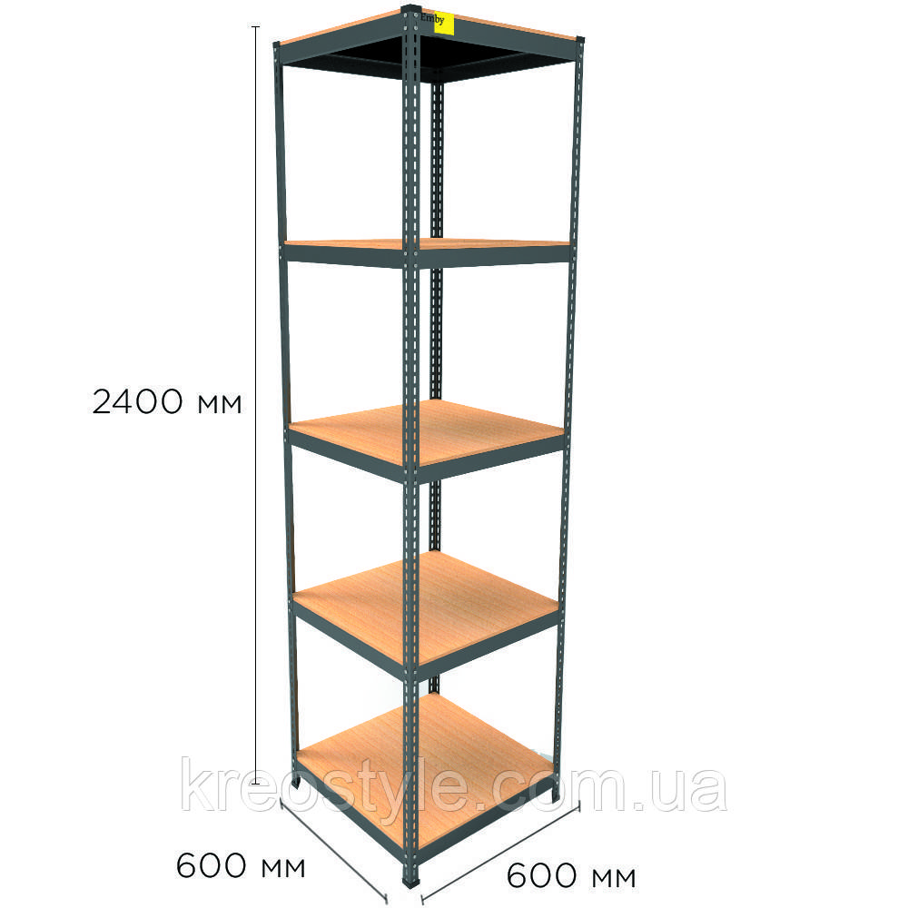 Металевий стелаж MRL-2400 ( 600x600) чорний