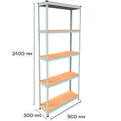 Металевий стелаж MRL-2400 ( 900x300) білий