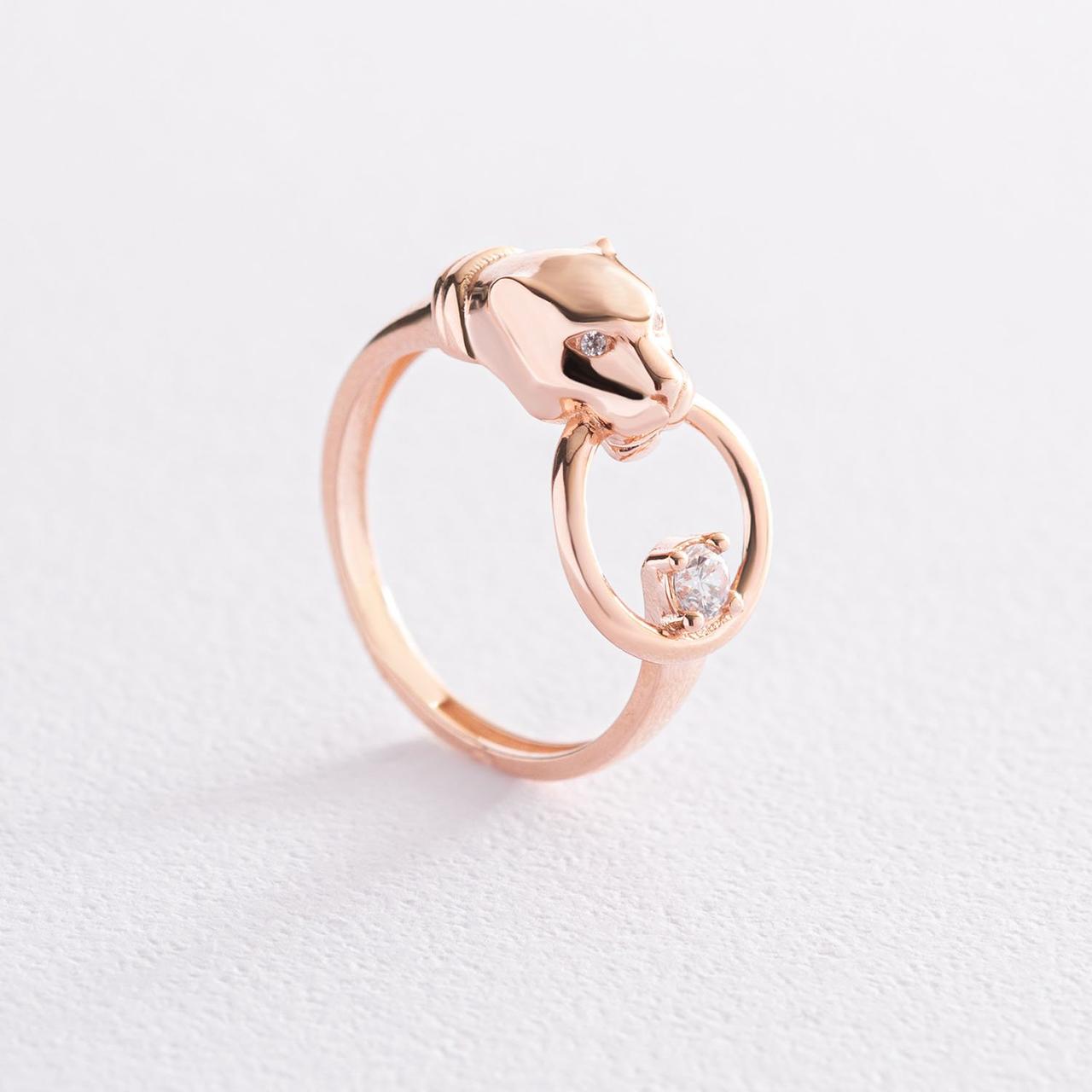 Золоте кільце "Пантера" (фіаніти) к06717 Zipexpert ZIPEXPERT, фото 1