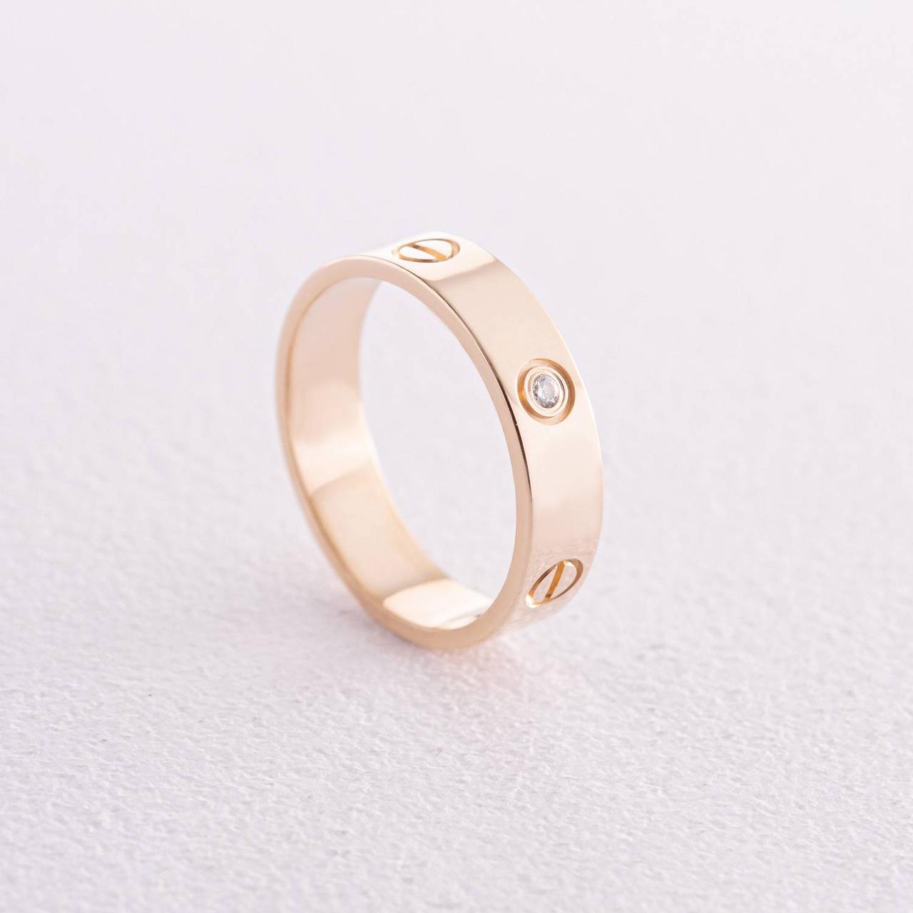 Кільце "Love" в жовтому золоті (фіаніти) к07139 Zipexpert ZIPEXPERT, фото 1