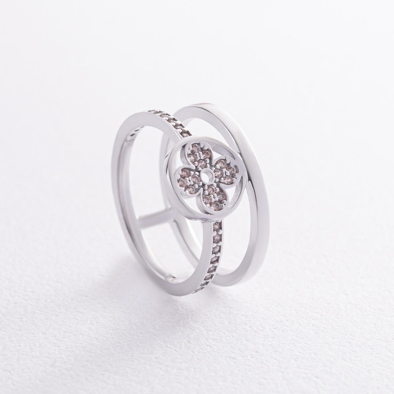 Кільце "Клевер" у білому золоті (жовті фіаніти) 
к07445 Zipexpert ZIPEXPERT, фото 1