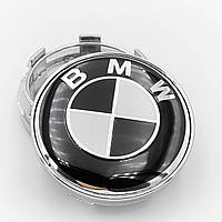 Колпачки (заглушки) в литые диски BMW (БМВ) 60 мм Черно белые